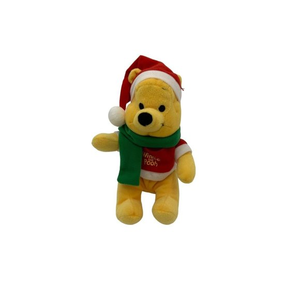 Disney Winnie the Pooh Christmas Plush Green Scarf & Christmas Hat 8"